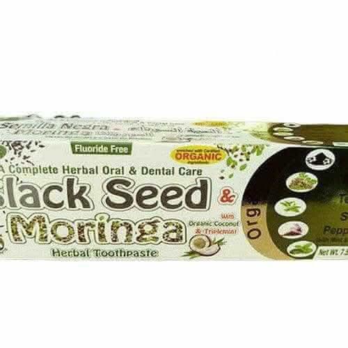 Black seed moringa toothpaste by RoyalLuxsLLC with organic coconut and herbal oral care