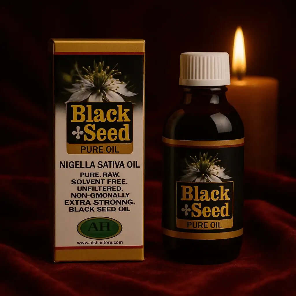 RoyalLuxsLLC pure black seed oil cold pressed bottle and packaging with Nigella Sativa oil label
