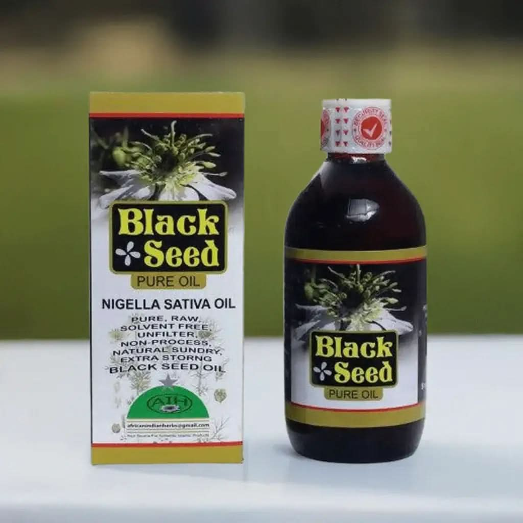 RoyalLuxsLLC Black Seed Pure Oil bottle and box labeled pure black seed oil Nigella sativa oil