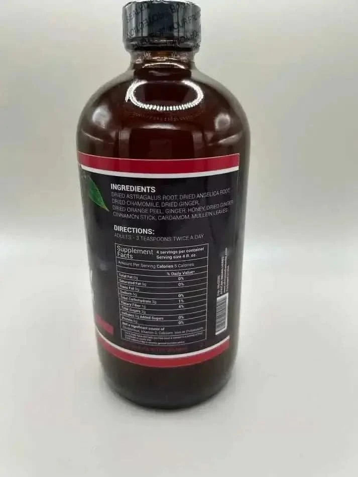 RoyalLuxsLLC elderberry immunity booster tonic bottle with supplement facts and ingredient label