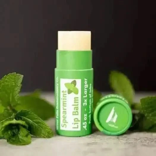 Natural Lip Balm with spearmint flavor, enriched with organic ingredients for deep hydration and nourishment.
