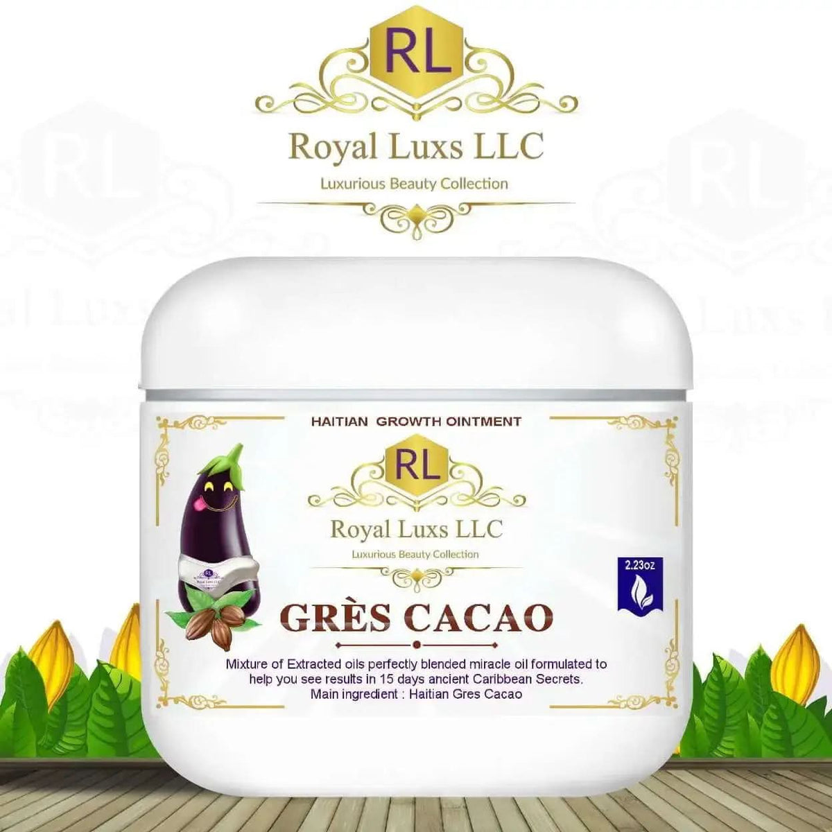 Royal Luxs LLC Grès Cacao cream for natural male enhancement supplements with extracted oils and Haitian ingredients