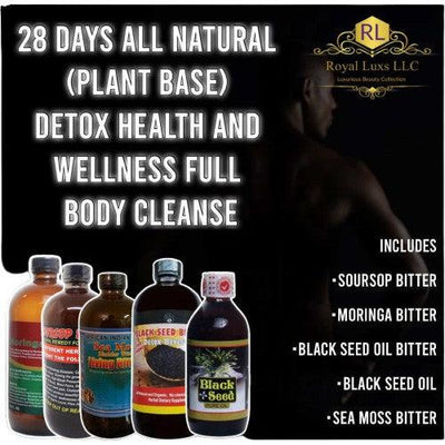28 Days All Natural (Plant Base) Detox Health and Wellness Full Body Cleanse - RoyalLuxsLLC