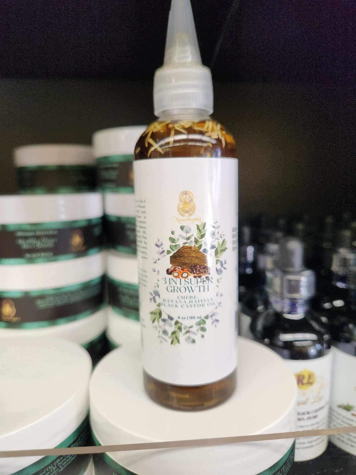 3 In 1 Supper Growth Chebe, Batana & Haitian black Castor Oil with herbal tonic for detox and cleanse.