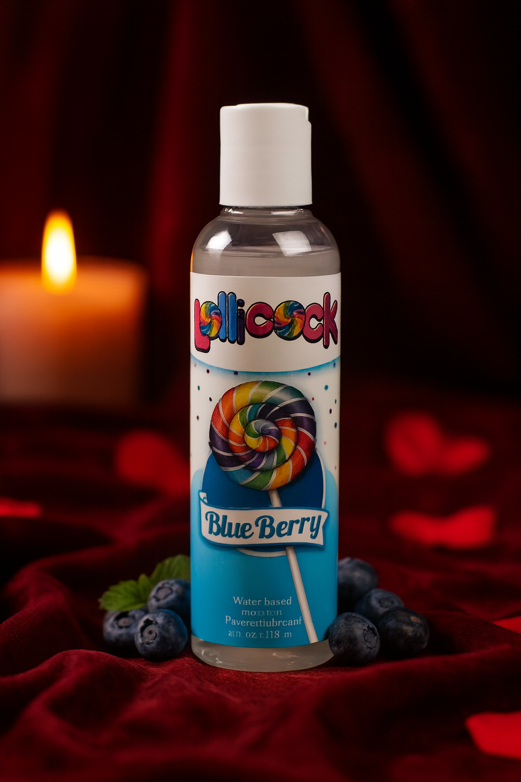 Lollicock 4 oz. Water-based Flavored Lubricant - Blue Berry