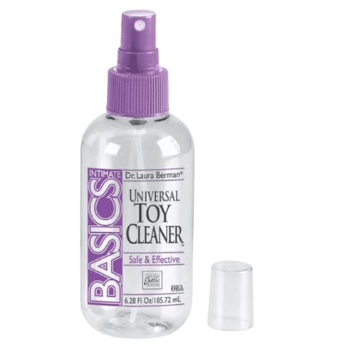 Berman Center Anti-Bacterial Toy Cleaner 6.28 fl oz in a spray bottle for safe and effective adult toy cleaning.