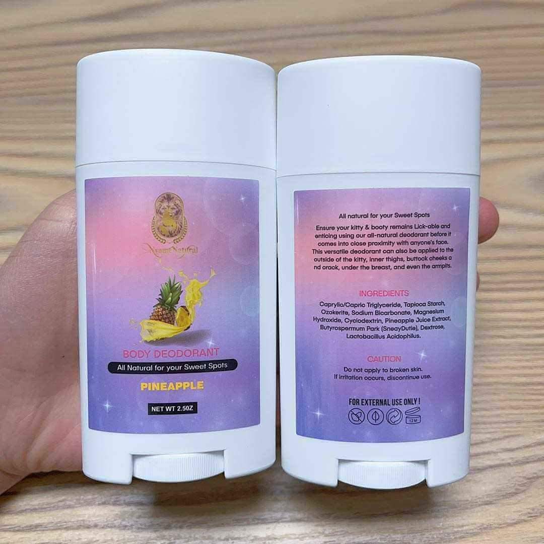 Booty Deodorant with pineapple scent for ultimate odor control in sensitive areas.