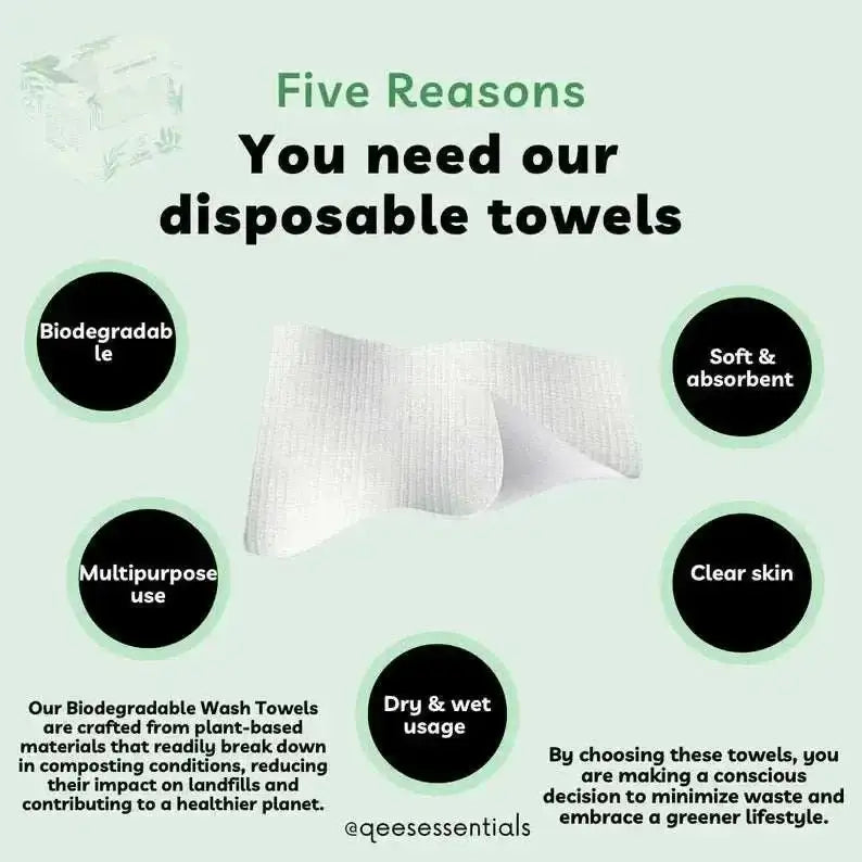 Disposable Biodegradable Face Towels Makeup Remover: Soft, absorbent, and eco-friendly solution for clean skin.