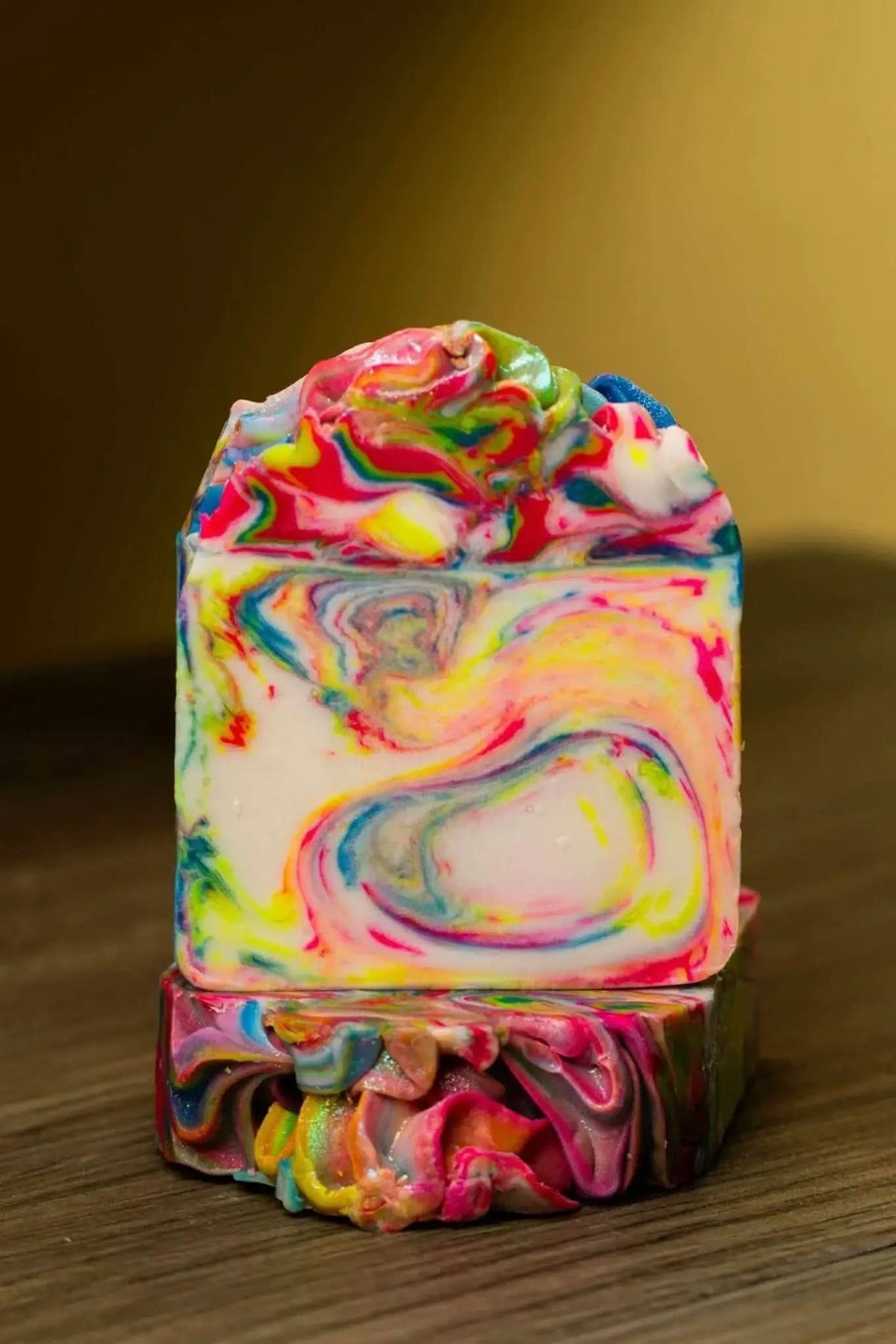 RoyalLuxsLLC vibrant and colorful herbal color bar soap with swirling hues and creamy texture