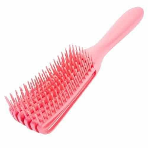 RoyalLuxsLLC pink herbal detangling brush with flexible bristles for gentle hair care