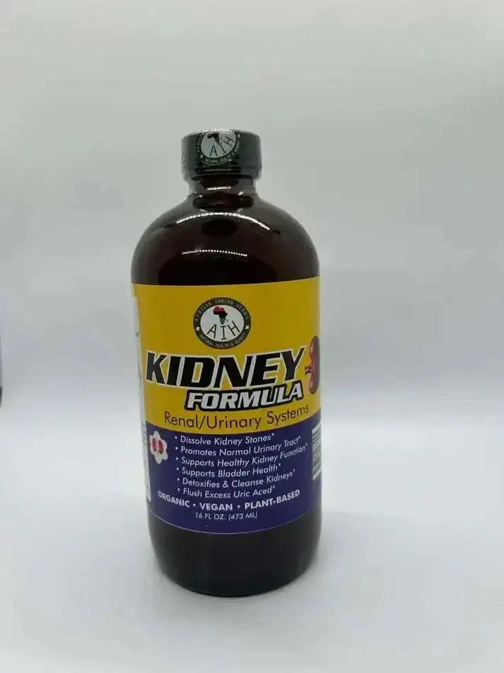Kidney Formula bottle promoting kidney health, featuring natural detox and herbal tonic benefits.