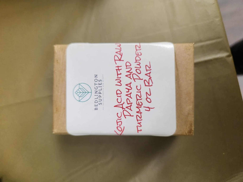 Kojic Acid Soap Bar with Raw Turmeric & Papaya, 4 oz, detox and cleanse for radiant skin.