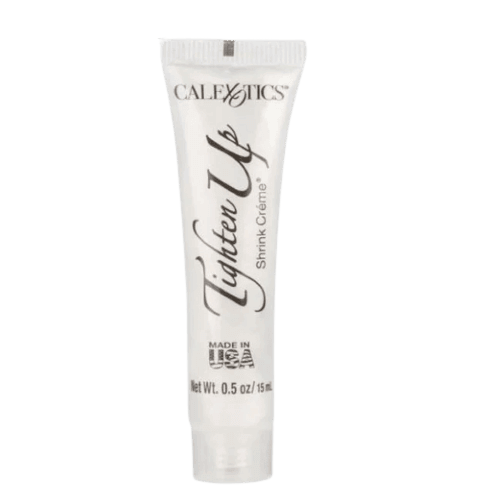 CalExotics Tighten Up Shrink Crème tube, 0.5 oz, designed for enhancing intimate sensations and rejuvenating pleasure.