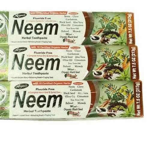 RoyalLuxsLLC Neem herbal toothpaste pack with 10 certified organic herbs and fluoride-free formula