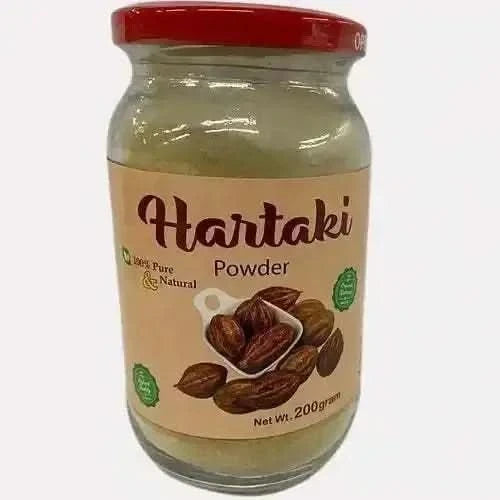 RoyalLuxsLLC organic hartaki fruit powder in a 200g glass jar with red lid and natural label