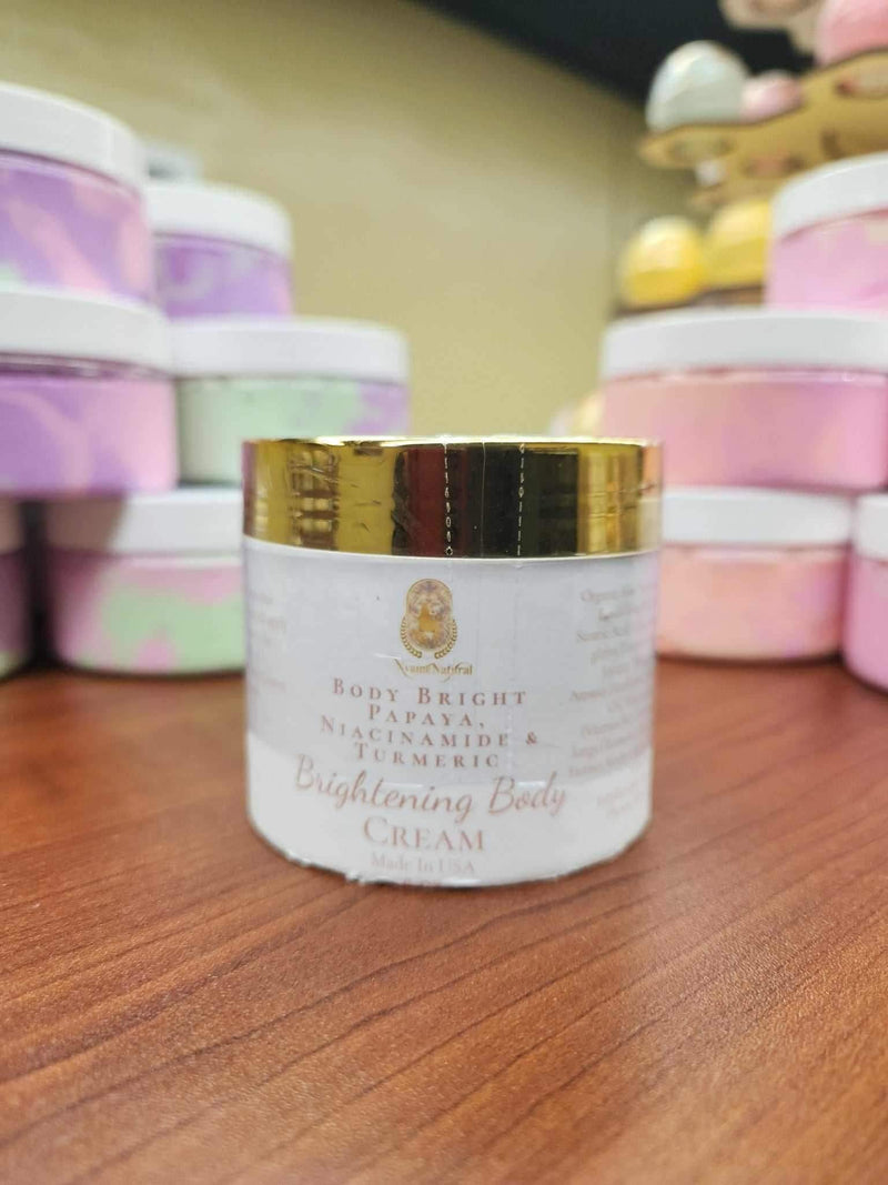 Radiant Glow blooming face cream in a jar on wooden surface, highlighting hydrating skin benefits.
