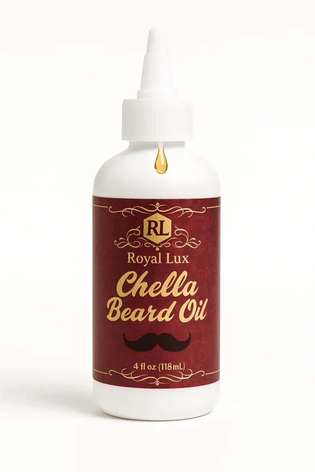 RoyalLuxsLLC Chella Beard Oil bottle featuring natural beard oil for men with 4 ounce size