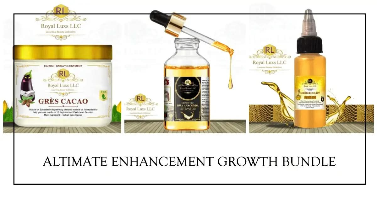 RoyalLuxsLLC cream and serum bundle for natural male enhancement supplements with cacao and dropper bottle