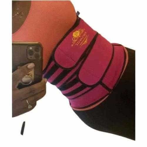 RoyalLuxsLLC pink waist trainer for weight loss worn around midsection for slimming support