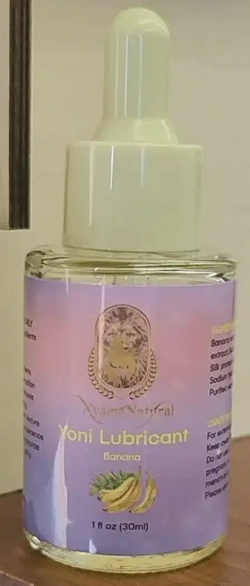 Yoni Lubricant in banana flavor for natural hydration and comfort without synthetic ingredients.